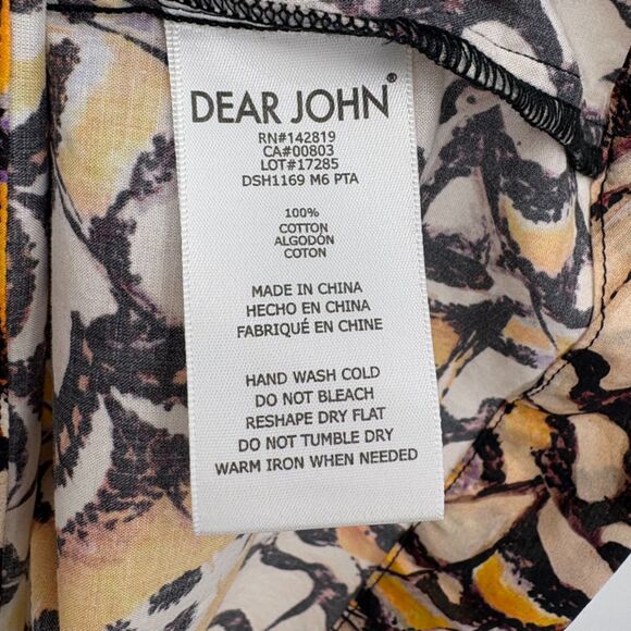 Dear John Stephany Top in Printed Lady Yellow Women’s‎ Size Small, Boho Nature - Picture 9 of 9